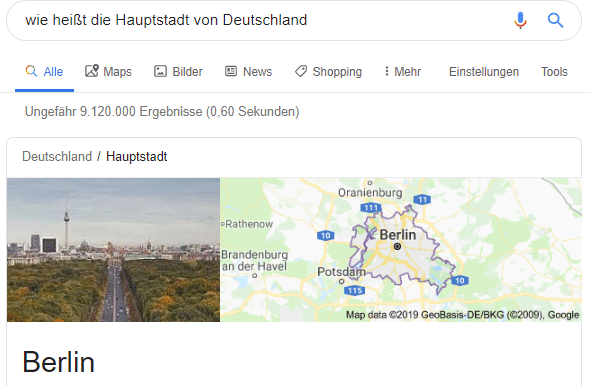 What is the capital of Germany - Google Ranking Factors