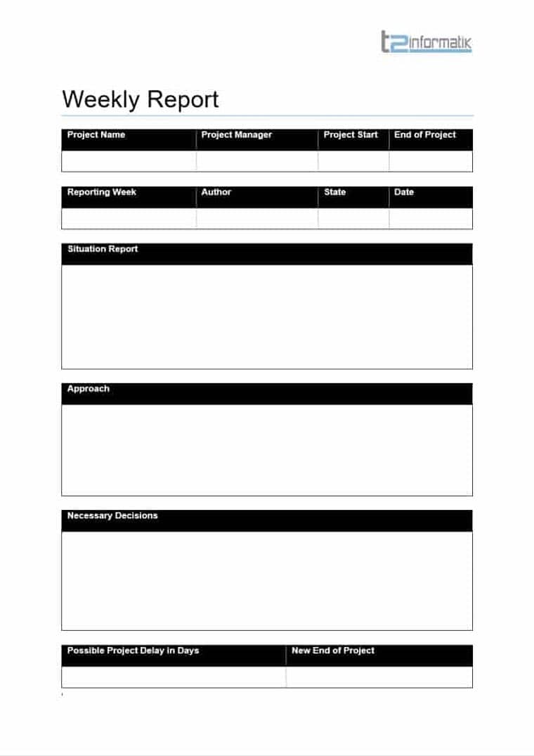 Weekly Report Template - Downloads - t23informatik With What Is A Report Template