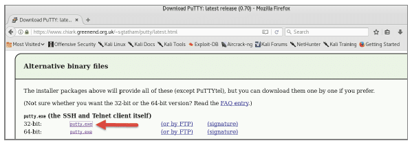 Download von Putty.exe 