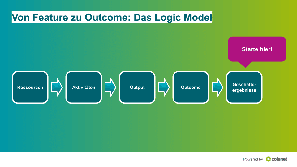 Logic Model der outcomebasierten Roadmap